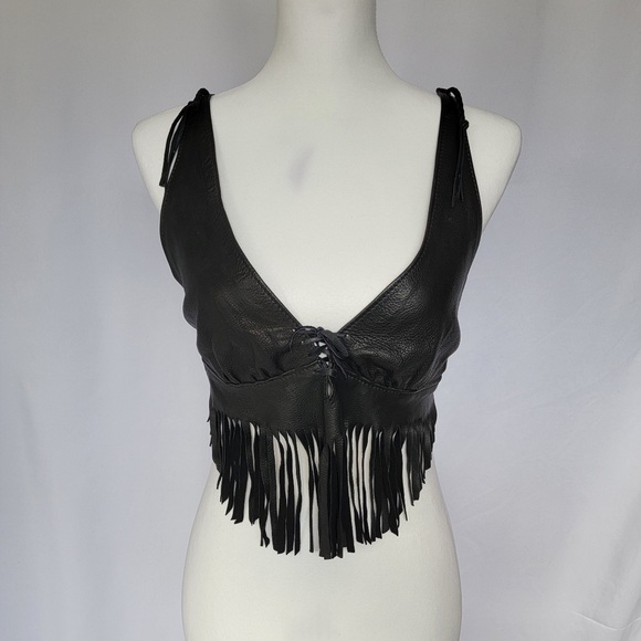 Tops - Braided leather straps
Vintage laced leather halter top